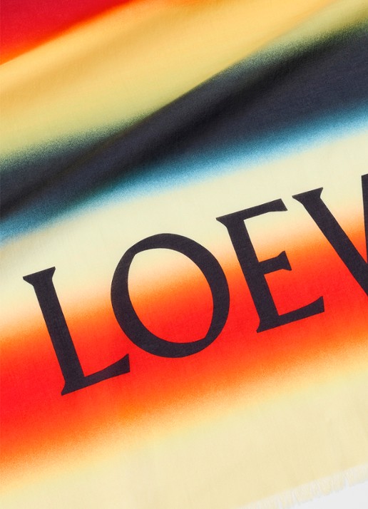 LOEWE Pareo met logoprint 160 x 120 cm - detail 2 orange