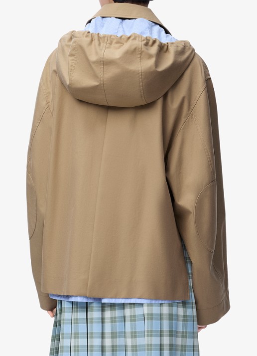 LOEWE Parka met capuchon en klepzakken - achterkant beige
