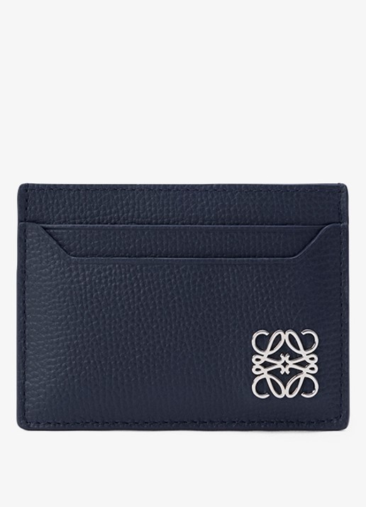 LOEWE Pasjeshouder van kalfsleer met logo - voorkant donkerblauw