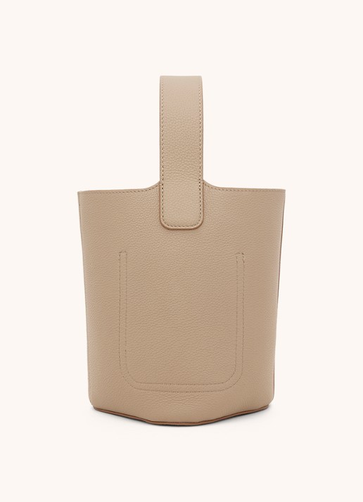 LOEWE Pebble Bucket Mini crossbodytas van kalfsleer - achterkant 3 beige