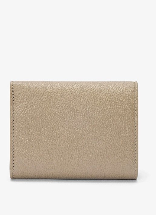 LOEWE Pebble portemonnee van kalfsleer - achterkant 6 zand