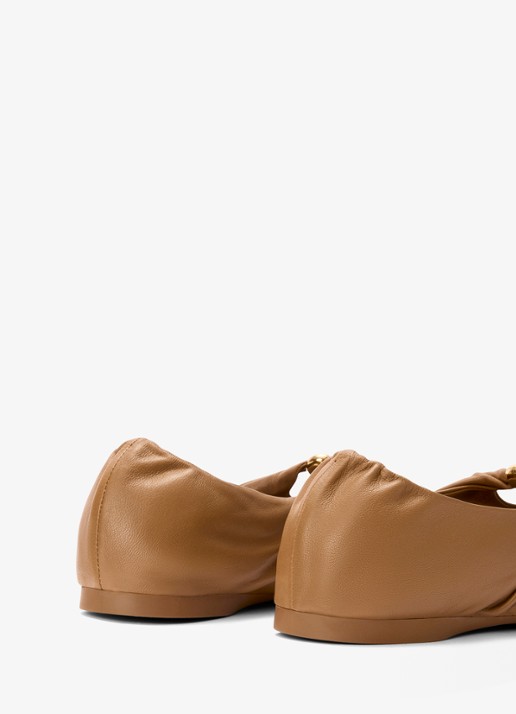 LOEWE Pebble Soft ballerina van lamsleer - detail 5 bruin