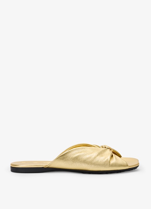 LOEWE Pebble Soft slipper van lamsleer met metallic finish