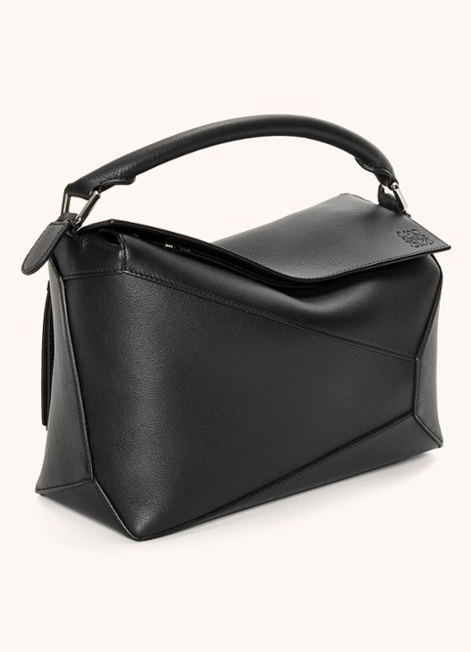 LOEWE Puzzle Edge handtas van kalfsleer - achterkant 8 zwart