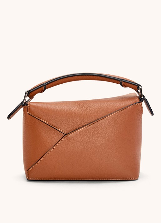 LOEWE Puzzle Edge Mini handtas van kalfsleer - detail 5 lichtbruin