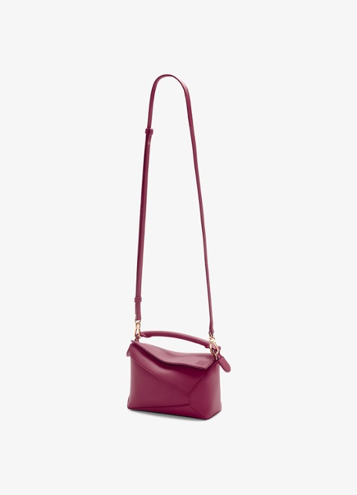 LOEWE Puzzle Edge Mini handtas van kalfsleer - detail 4 aubergine