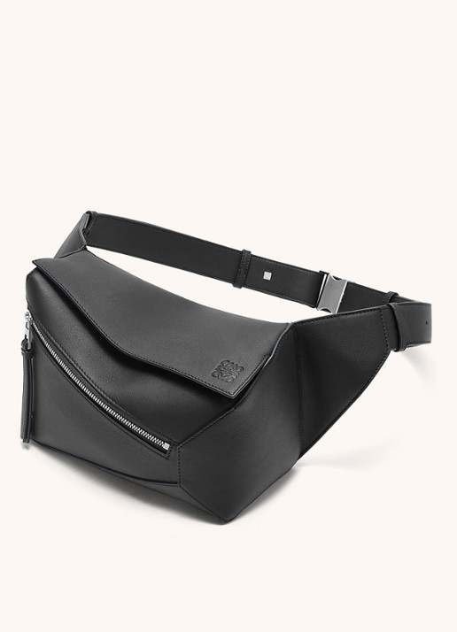 LOEWE Puzzle Edge Small crossbodytas van kalfsleer - voorkant 2 zwart