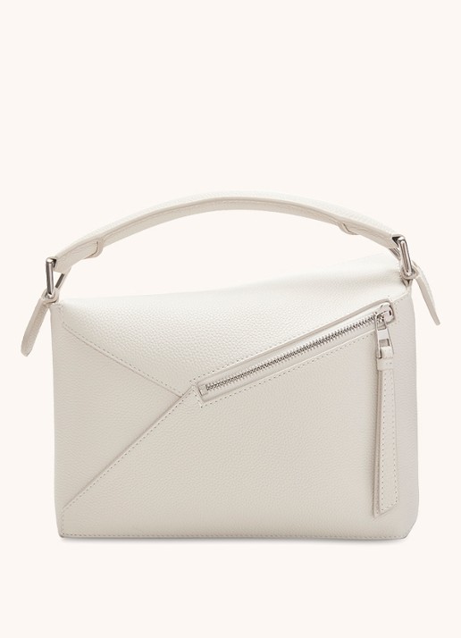 LOEWE Puzzle Edge Small handtas van kalfsleer - detail 3 wit