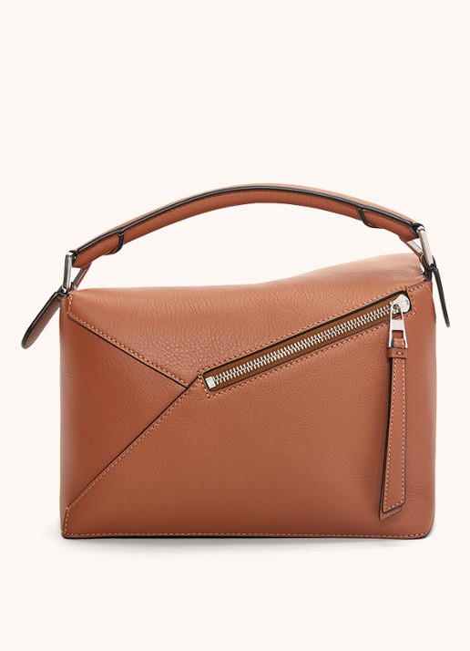 LOEWE Puzzle Edge Small handtas van kalfsleer - detail lichtbruin