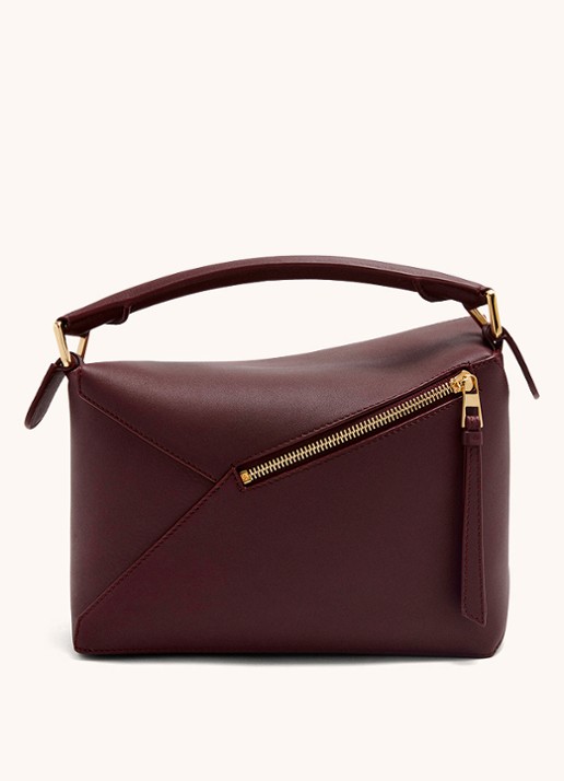 LOEWE Puzzle Edge Small handtas van kalfsleer - detail 4 bordeauxrood