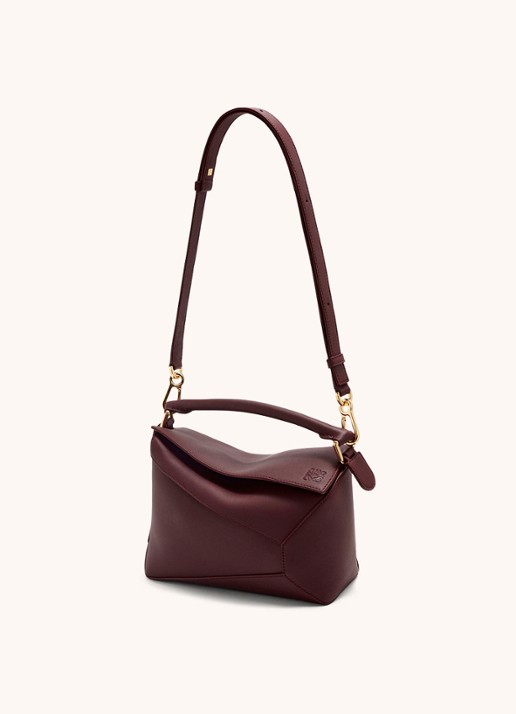 LOEWE Puzzle Edge Small handtas van kalfsleer - detail 5 bordeauxrood