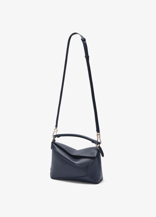 LOEWE Puzzle Edge Small handtas van kalfsleer - detail 3 donkerblauw