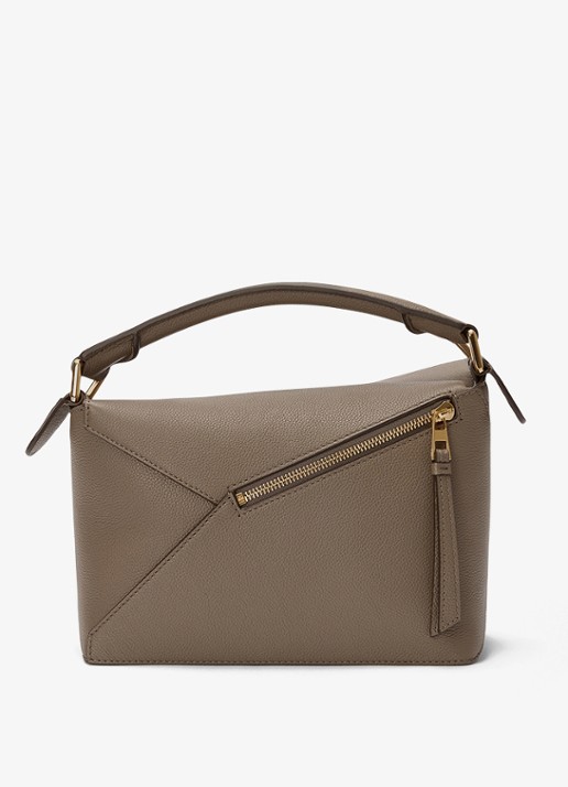 LOEWE Puzzle Edge Small handtas van kalfsleer - achterkant 3 taupe