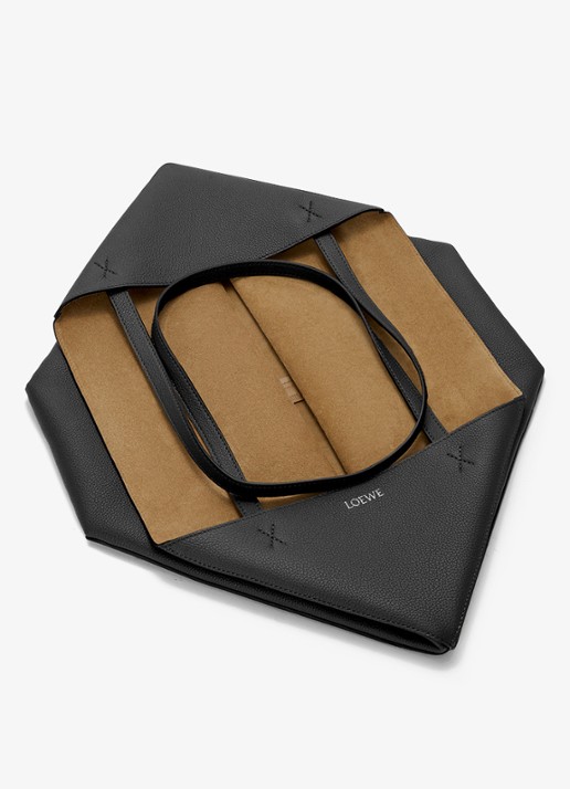 LOEWE Puzzle Fold Horizontal Large shopper van kalfsleer - detail 4 zwart