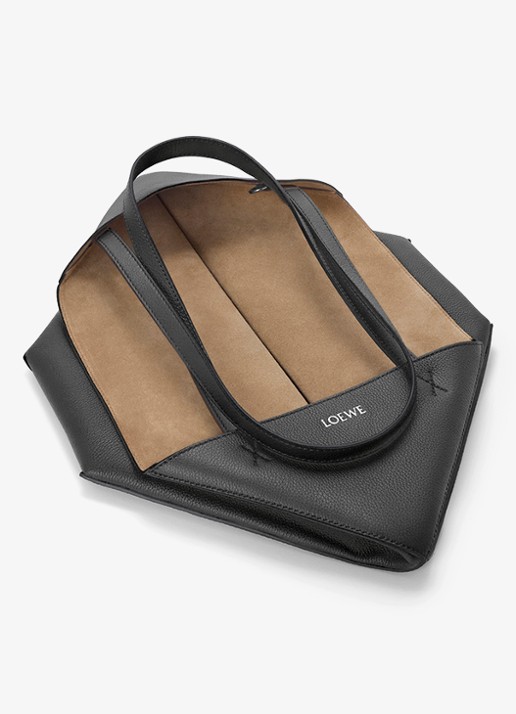 LOEWE Puzzle Fold Horizontal Medium shopper van kalfsleer - detail 6 zwart