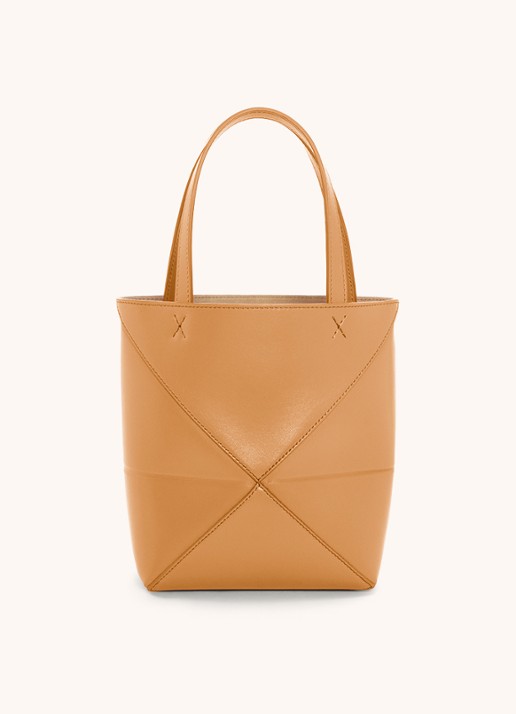 LOEWE Puzzle Fold Mini shopper van kalfsleer - detail 4 camel