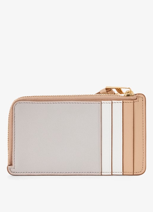 LOEWE Puzzle pasjeshouder van kalfsleer - voorkant 4 beige