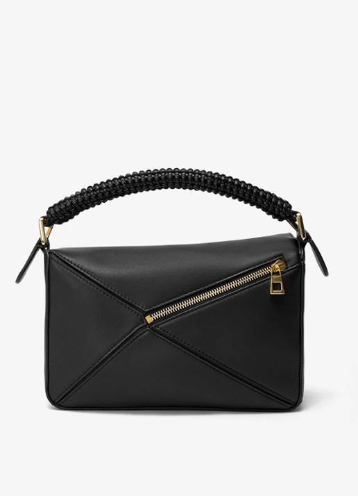 LOEWE Puzzle Small handtas van kalfsleer - achterkant 8 zwart