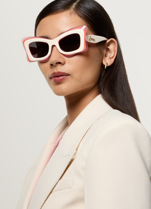 LOEWE Retro zonnebril LW40140U - voorkant 5 roze