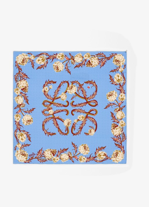 LOEWE Reversible sjaal van zijde met logoprint 90 x 90 cm