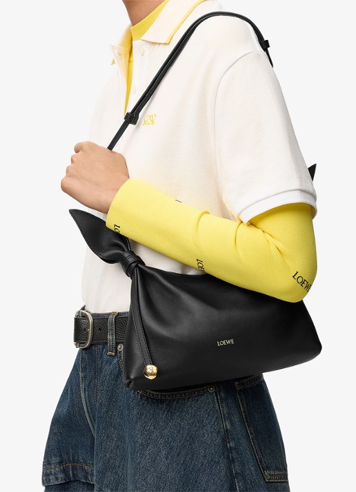LOEWE Scarf Mini schoudertas van kalfsleer  - voorkant 3 zwart