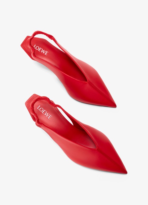 LOEWE Slingback van lamsleer - detail rood