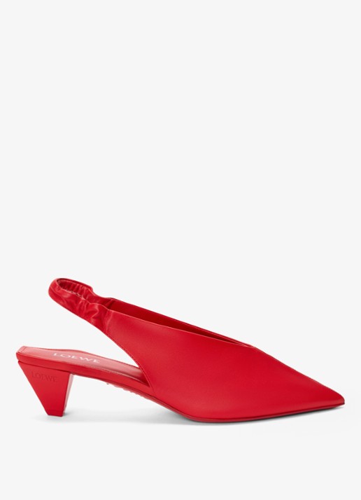 LOEWE Slingback van lamsleer - voorkant 3 rood