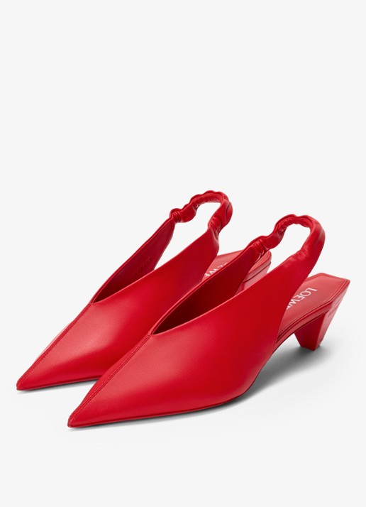 LOEWE Slingback van lamsleer - voorkant 4 rood