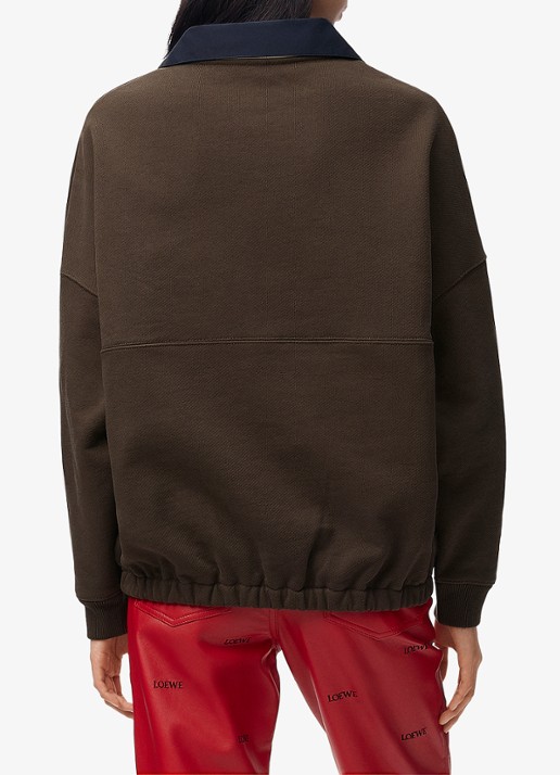 LOEWE Sweater met trekkoord en logo - achterkant 3 bruin