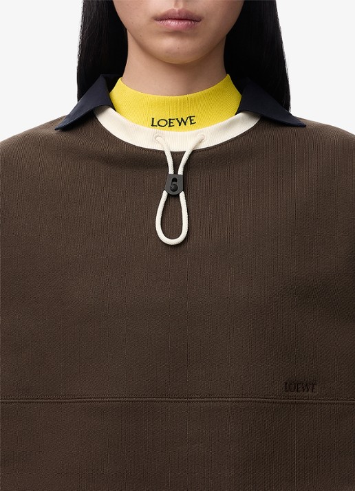 LOEWE Sweater met trekkoord en logo - detail 2 bruin