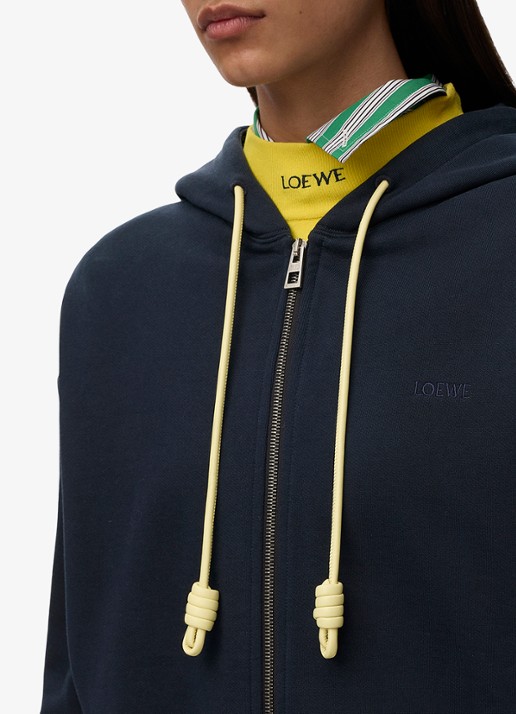 LOEWE Sweatvest met logoborduring en ballonmouw - detail 5 donkerblauw