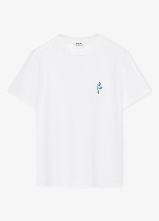 LOEWE T-shirt met logoborduring - voorkant wit