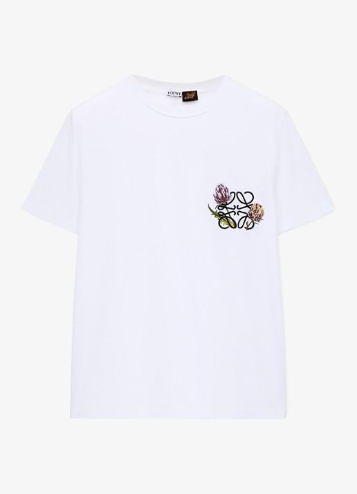 LOEWE T-shirt met logoborduring - voorkant wit