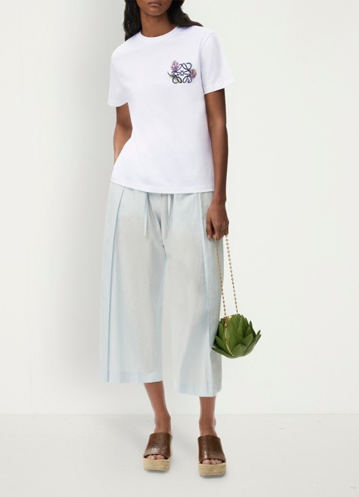 LOEWE T-shirt met logoborduring - voorkant 2 wit