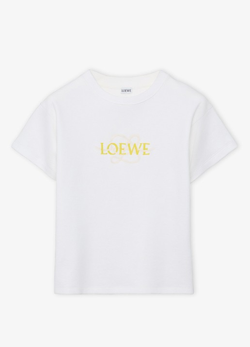 LOEWE T shirt met logoborduring - voorkant 2 wit