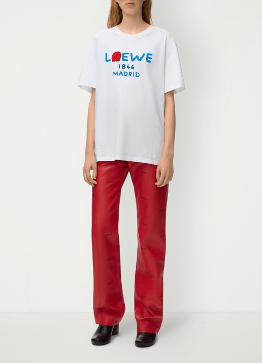 LOEWE T-shirt met logoprint - detail 3 wit