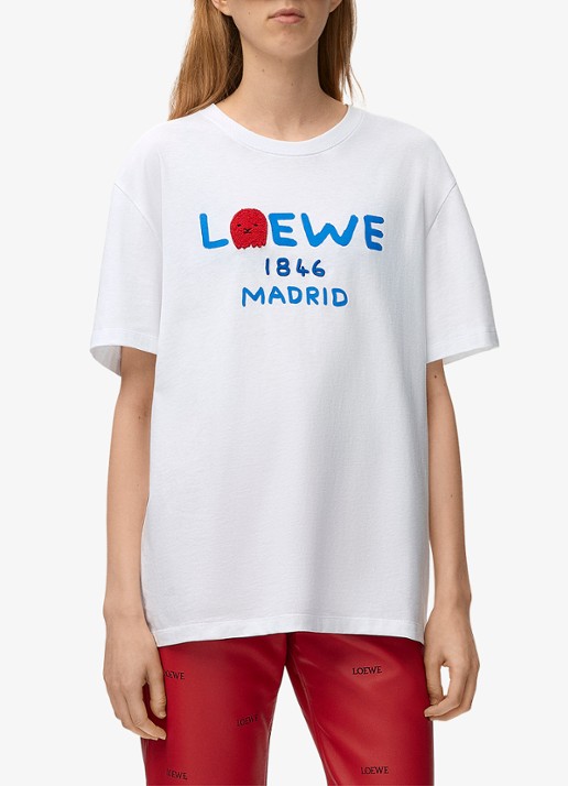 LOEWE T-shirt met logoprint - detail 4 wit
