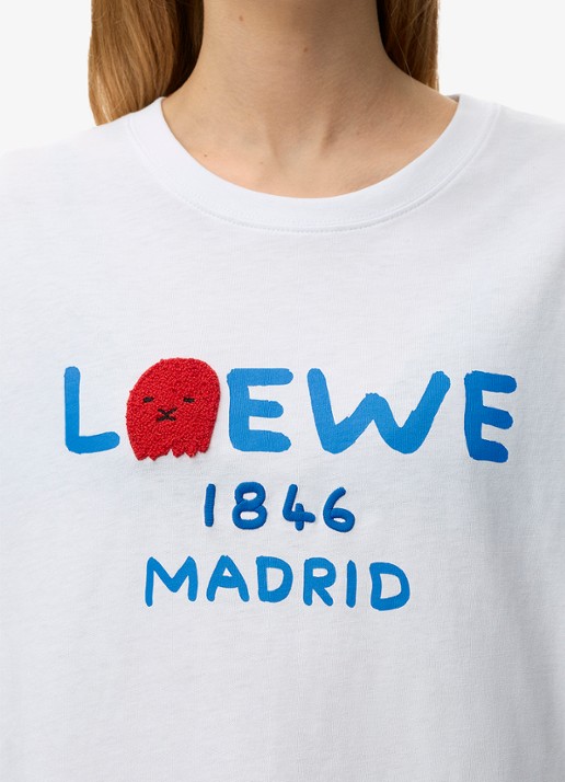 LOEWE T-shirt met logoprint - detail 5 wit
