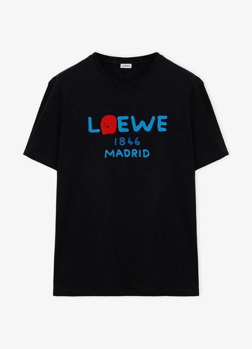 LOEWE T-shirt met logoprint - voorkant 6 zwart