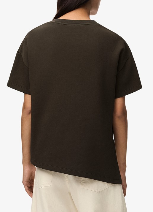 LOEWE T-shirt met zijsplit en logo - achterkant 5 bruin