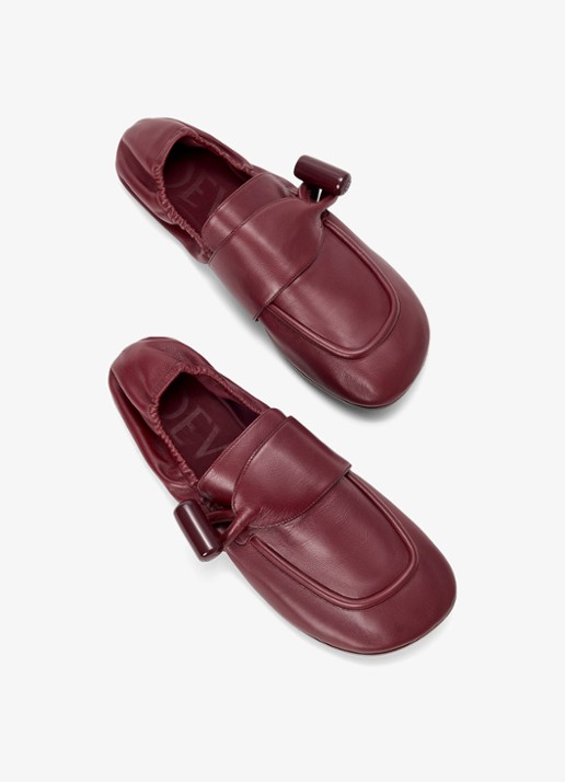 LOEWE Toggle loafer van kalfsleer - detail 3 donkerrood
