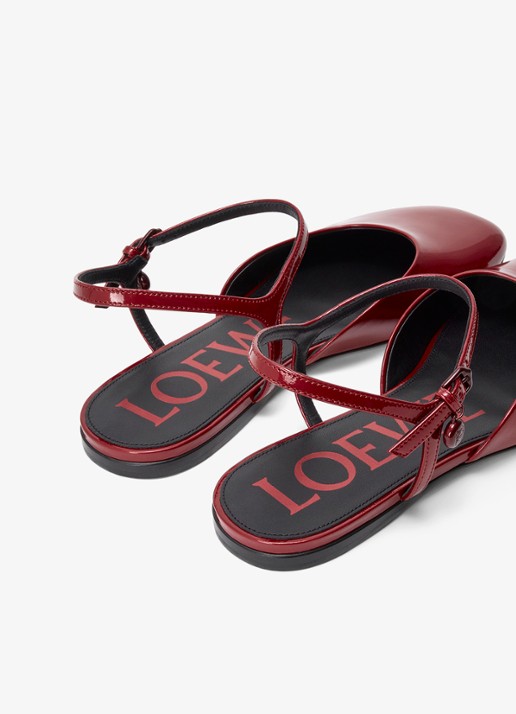 LOEWE Toy sandaal van lakleer - achterkant 3 donkerrood