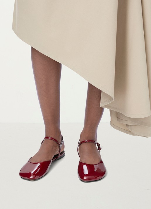LOEWE Toy sandaal van lakleer - voorkant 5 donkerrood