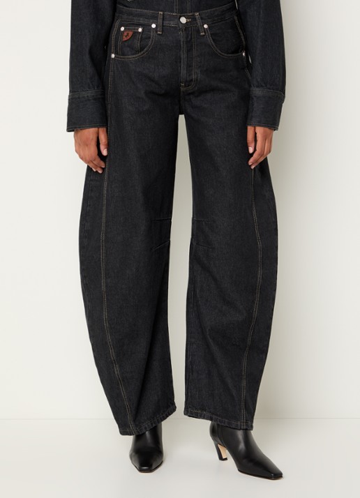 Lois Aliana high waist loose fit jeans met donkere wassing - detail 3 indigo