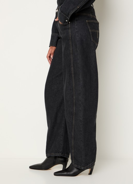 Lois Aliana high waist loose fit jeans met donkere wassing - detail 4 indigo