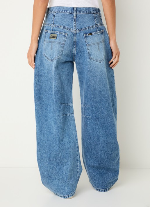 Lois Aliana high waist tapered fit broek met steekzakken - achterkant 3 lichtblauw