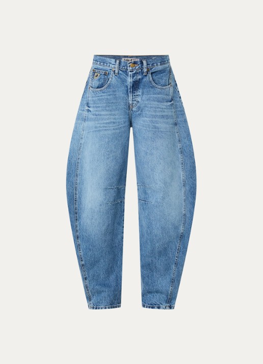 Lois Aliana high waist tapered fit broek met steekzakken - voorkant 4 lichtblauw