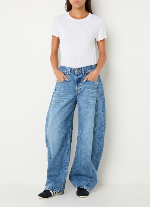 Lois Aliana high waist tapered fit broek met steekzakken - voorkant 5 lichtblauw