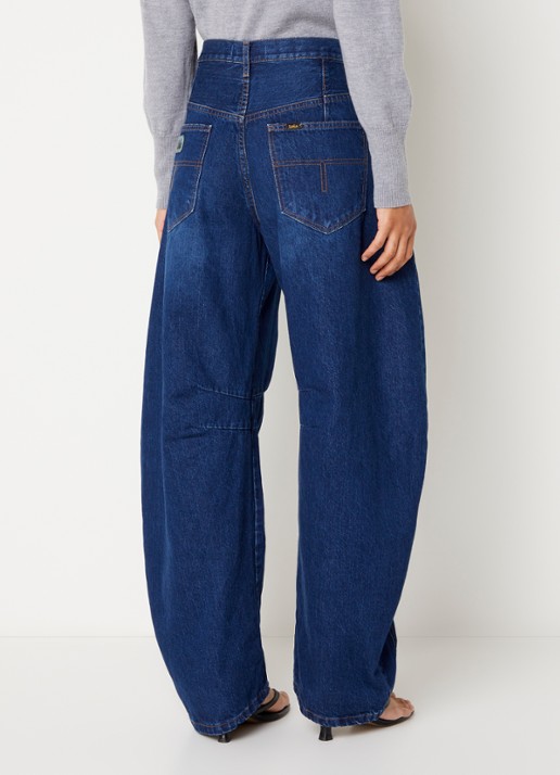 Lois Aliana high waist wide leg jeans met donkere wassing - achterkant 3 indigo