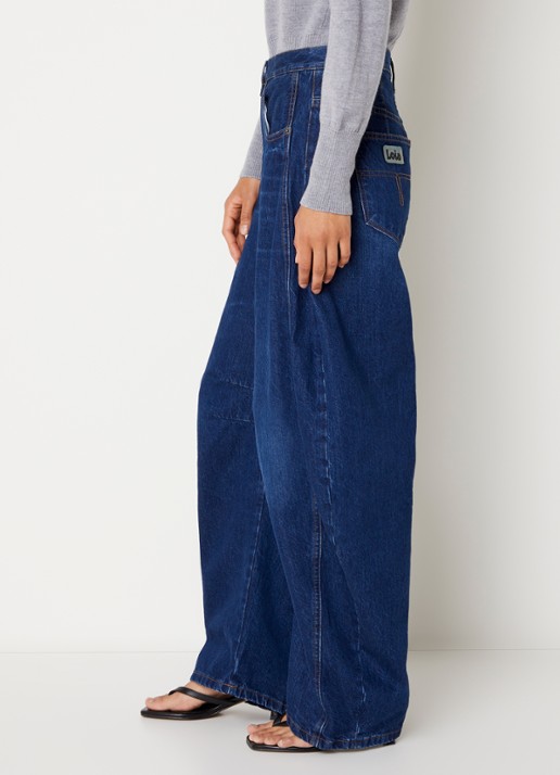 Lois Aliana high waist wide leg jeans met donkere wassing - detail 2 indigo